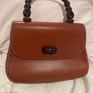 Gucci vintage leather Bamb  top Handle Bag Authentic